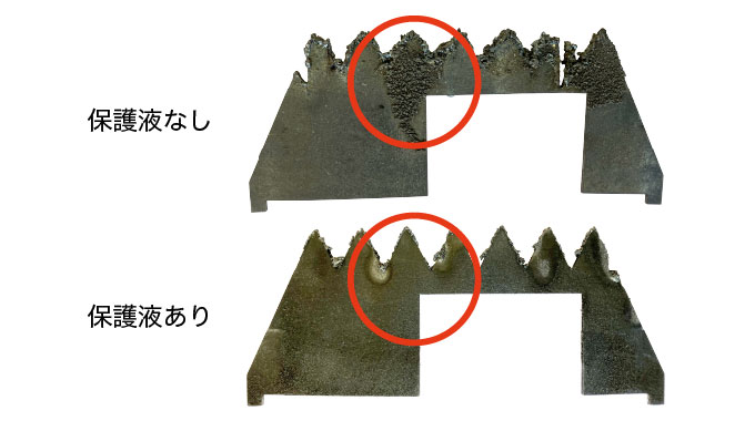 平板レーザー切断加工機 剣山保護スプレー（ドロス付着防止）